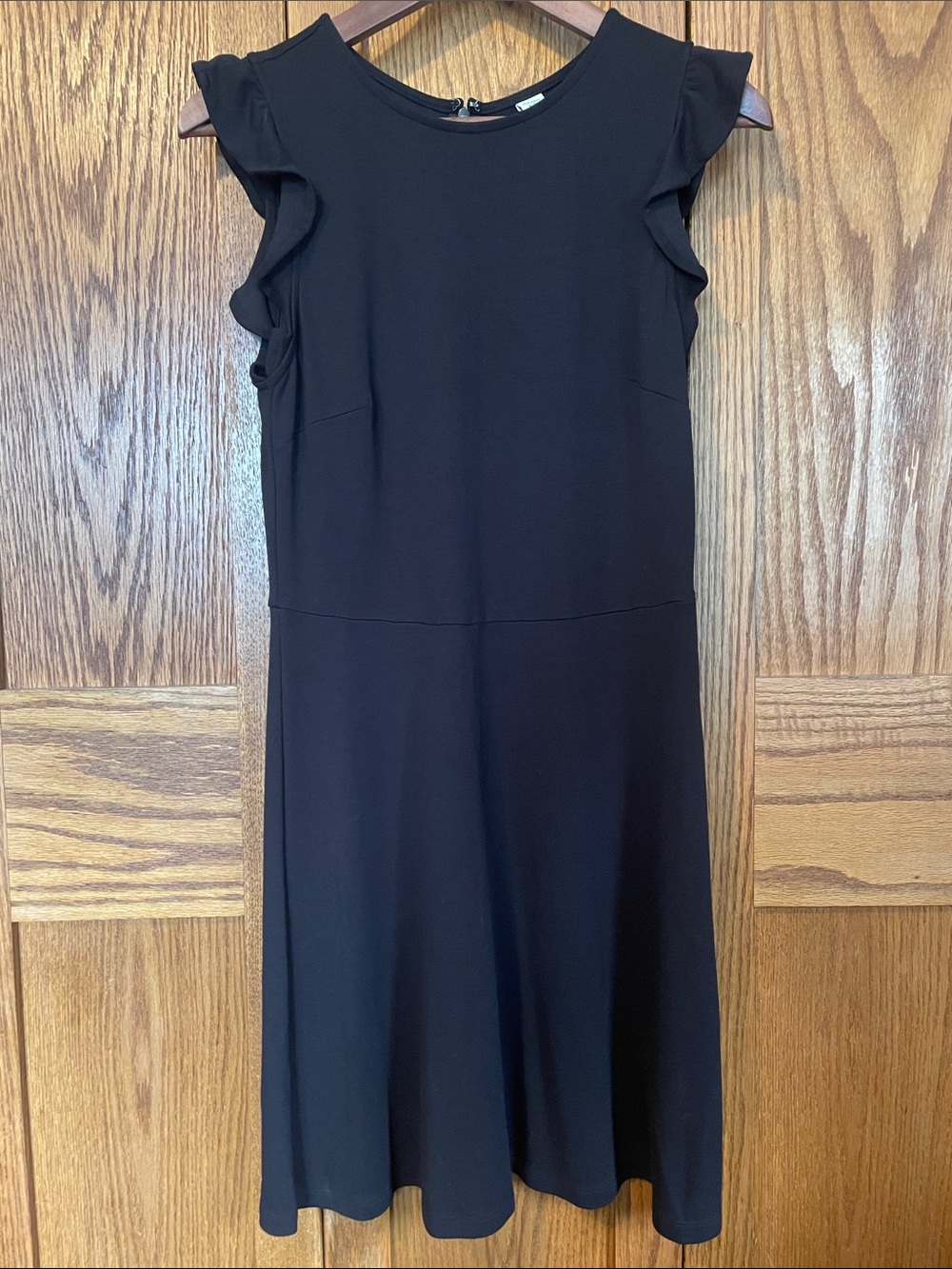 Old Navy Black Midi Dress with Ruffle Cap Sleeves